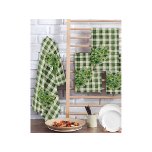 New Arrival Striped Rose White Grey Embroidered 100% Cotton 20x30 Inch 190 GSM Durable Contemporary <b>Hanging</b> Loop Kitchen <b>Towels</b> - Product Image 3