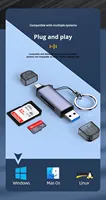 Lecteur de cartes mémoire FEIXUAN personnalisé 2-en-1 TF/SD USB 3.0 5 Gbps à transmission haute vitesse pour téléphone portable et ordinateur portable