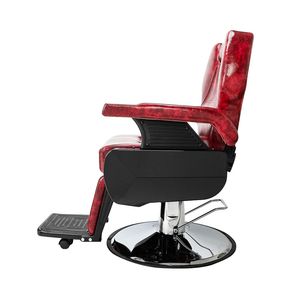 Classica Poltrona da Barbiere Reclinabile Grande Rosso Vino - Arredamento Versatile per Barbieri, Scuole, Saloni di Bellezza - Product Image 4
