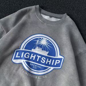 Lightship Brewing Co. Sweat-shirt à col rond surdimensionné unisexe, coupe classique, en coton tricoté, imprimé sur le devant, style décontracté d'automne - Product Image 2