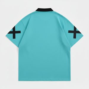 Polo en coton respirant pour homme, couleur unie, décontracté, manches courtes, broderie de lettres, logo sur le devant, polo haut de gamme - Product Image 5