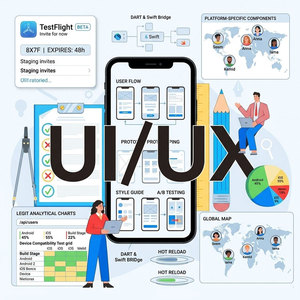 บริการออกแบบแอป UI UX สำหรับแพลตฟอร์มดิจิทัลมือถือ พร้อมเลย์เอาต์ที่ใช้งานง่ายและโซลูชันประสบการณ์ผู้ใช้ที่น่าสนใจ - Product Image 1