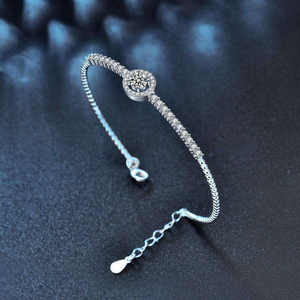 Luxury Round Shape Moissanite diamond <b>Bracelet</b> Luxury Fine Jewelry <b>Couple</b> Gift Silver 925 Silver <b>for</b> Women - Product Image 2