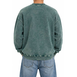 Sweat-shirt décontracté pour homme, coupe oversize, col rond, couleur unie, manches classiques, en molleton bouclette, idéal pour l'automne, en coton - Product Image 3