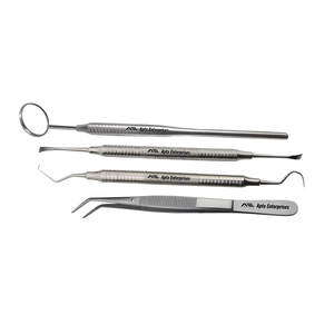 Kit d'examen dentaire avec sonde exploratrice et miroir buccal avec manche ergonomique en acier inoxydable, professionnel pour les dentistes cliniques - Product Image 3