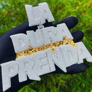 Colgantes de Lujo Chapados en Plata de Ley con Diseño de Letra y Nombre Personalizado para Hombres y Mujeres, Estilo Hip Hop con Diamantes Iced, Ideales para Fiestas - Product Image 5