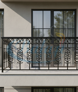Vente en gros de garde-corps de balcon et d'escalier en fonte robuste sans cadre, moderne, résistant aux UV, peignable, résistant à l'eau et à la rouille, facile à installer - Product Image 2
