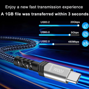 Lungkay USB3.1 Gen2 100W 20gbps nylon bện <span class=keywords><strong>c</strong></span>áp dữ liệu 5A nhanh chóng sạ<span class=keywords><strong>c</strong></span> Thunderbolt 4 tương thích <span class=keywords><strong>USB</strong></span> <span class=keywords><strong>Type</strong></span>-<span class=keywords><strong>C</strong></span> tùy chỉnh chiều dài - Product Image 3