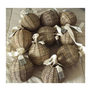 Woven Rattan Holiday Bells from Vietnam for Christmas Wreaths <b>Tree</b> Accessories Gift Packaging and Seasonal Displays - Product Image 6
