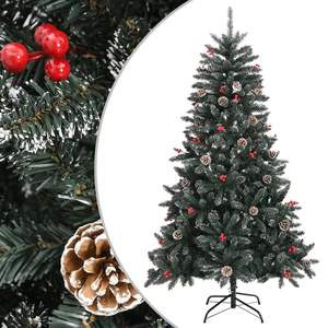 59,1 \ "Árbol de Navidad artificial de PVC verde con soporte Decoraciones festivas navideñas - Product Image 1