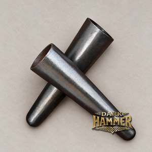 Lot de 2 embouts métalliques noirs à extrémités arrondies avec finition rustique pour applications artisanales et décoratives - Product Image 1