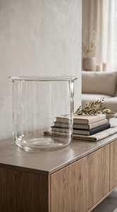 Vase cylindrique en verre transparent, grand pot rond pour fleurs, pot de plantation, 15 cm, pour la décoration de la maison - Product Image 2
