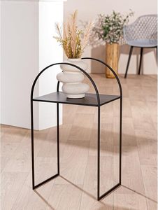 โต๊ะข้างโลหะสไตล์โมเดิร์น ชุด 2 ชิ้น กระจกและโลหะสีดำ - Product Image 3