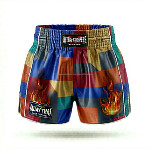 Unisex Custom Muay Thai Shorts 100% <b>Polyester</b> Satin Made Breathable Martial Arts Wear Wholesale OEM Low MOQ - Product Image 2
