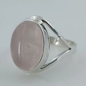 Rose <b>Quartz</b> Oval <b>Ring</b> 925 Sterling Silver Handmade Promise Jewelry for her gift for her <b>Ring</b> bezel settings January Birthstone - Product Image 2