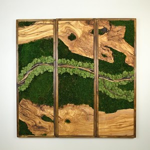 งานศิลปะติดผนังลายไม้โมเสกสีเขียวขจี "Enchanted Grove" พร้อมกรอบ "Verdure Flow"  "Arbora Essence"  "Nature Panel"  "Moss Realm"  "Woodland Artwork" และ "Timber Bloom" - Product Image 3