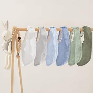 Bavoirs pour bébé 100% bambou doux - Design réversible et bio, fermetures sans boutons-pression, élégants et unis pour l'alimentation quotidienne - Product Image 6