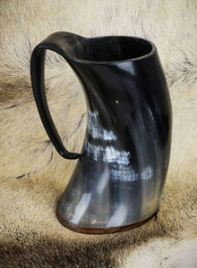 Jarra de Cerveza Vikinga de Alta Calidad, Estilo Europeo, Tallada, de Cuerno de Búfalo/Vaca, para Beber Vino, Café o Cerveza - Product Image 2