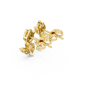 Boucles d'oreilles pendantes en or jaune 10K avec diamant de laboratoire jaune et diamant marquise en or jaune pour femme – Bijoux floraux élégants de créateur - Product Image 2