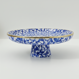 Soporte artesanal para cuenco de resina naranja estilo terrazo con base de pedestal y acabado brillante elegante para bodas cumpleaños y festivos - Product Image 6