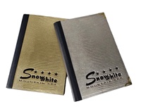 Folder Menu Kulit PU Desain Kadal Emas untuk Restoran Logo Hitam Timbul Ukuran A4 Bersertifikat ISO9001 Buatan M Z IMPORTS