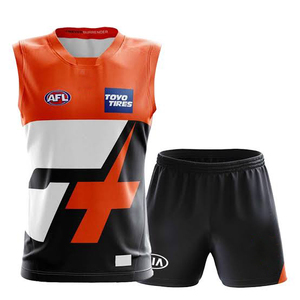 Maillot de football australien personnalisé pour adulte – Tenue d'équipe de flag football respirante avec impression numérique et évacuation de l'humidité - Product Image 4