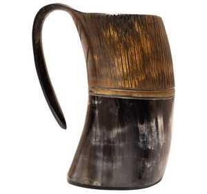 Mug à boire en corne de buffle éco-responsable Viking, fait main, étanche, style animal marin, poli, personnalisable, cadeau de décoration de mariage - Product Image 3
