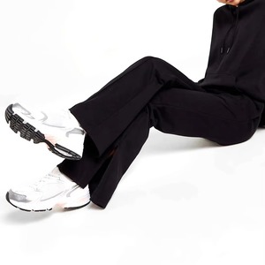 Conjunto Deportivo con Capucha para Mujer, Color Negro, Corte Holgado Informal, 100% Algodón, Color Sólido, para Otoño - Product Image 3