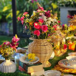 Jarrón de Mimbre Rústico para Flores, Decoración del Hogar, Estilo Bohemio Vintage, Hecho en Vietnam - Product Image 6