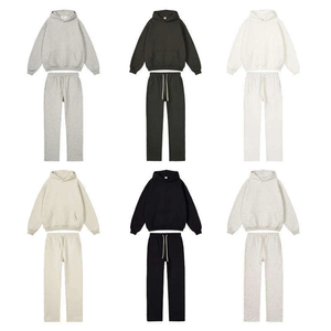 2 Piece <b>Set</b> Custom Logo Vintage Fleece Acid Washed Hoodie and Jogger Heavyweight Streetwear Tracksuit Hoodie and <b>Sweatpants</b> <b>Sets</b> - Product Image 3