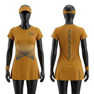 Uniforme de Tenis Premium para Mujer, 180 GSM, Poliéster y Spandex, Transpirable, Diseño con Paneles Verdes y Blancos, Impresión por Sublimación, Logotipo Personalizado - Product Image 4