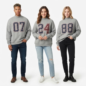 Pull en tricot surdimensionné pour femme avec broderie de la lettre MZ sur le devant, col rond, épaules tombantes, vêtements décontractés d'automne - Product Image 6