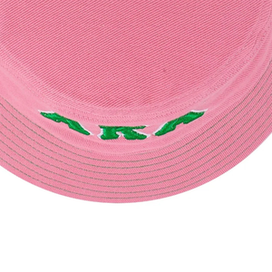 Chapeau Bob Rose en Coton avec Lettres Brodées Vertes – Idéal pour l'Été, la Plage, la Pêche et les Activités de Plein Air pour Femme - Product Image 5