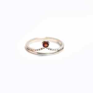 Garnet Bezel Set Luxury <b>925</b> Sterling <b>Silver</b> Handmade Gemstone <b>Ring</b> for Engagement Anniversary January Birthstone-Rose Gold - Product Image 4