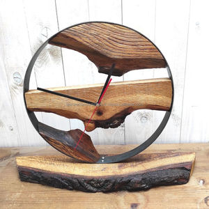 Artículos decorativos para el hogar de calidad de madera de acacia Reloj de pared de madera para sala de estar Dormitorio y decoración de oficina de INdia - Product Image 2