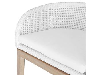 Chaise de bar d'extérieur de luxe, structure en aluminium, rotin synthétique tissé, pieds en teck, siège rembourré, durable, résistant à l'eau, hôtel - Product Image 4