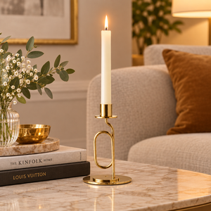 Elegant Gold Metal Loop Design Single Taper <b>Candle</b> <b>Holder</b> Decorative <b>Tall</b> Candlestick Stand for Table Home Decor Wholesale Trade - Product Image 2