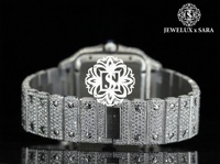 Montre à mouvement automatique avec cadran en diamant moissanite de qualité export, boîtier en acier inoxydable, pour un usage quotidien, disponible à la vente