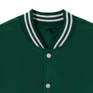 Veste de baseball homme vert et blanc, col rabattu, coupe classique, simple boutonnage, couleur unie, pour l'automne - Product Image 6