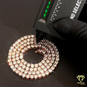 Collier tennis en diamant de laboratoire plaqué or sur argent sterling 925 pour la vente en gros de bijoux élégants pour boutiques de mode - Product Image 2