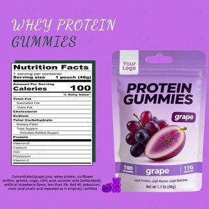 Etiqueta privada Uva Whey <span class=keywords><strong>Protein</strong></span> Gummies Suplemento de recuperación muscular de alta proteína - Product Image 2