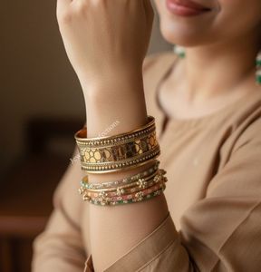 Stylish Modern Solid Brass twisted Handcrafted Pure Brass Floral Designer Wide <b>Cuff</b> <b>Bracelet</b> Adjustable Bangle Gift for women - Product Image 2