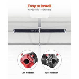 Molle a torsione per porta garage con rivestimento elettroforetico nero 0,25 x 2 x 32 pollici, 16.000 cicli, coppia per sostituzione - Product Image 5