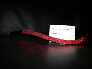 สายคาดคิ้วหนังแท้สีดำแท้100% สำหรับขี่ม้าประดับพลอยเทียมแวววาว - Product Image 4