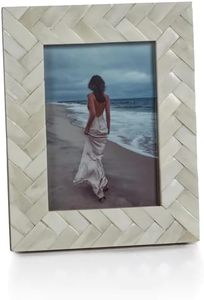 กรอบรูปถักลายกระดูกสีขาว Zodax - Product Image 2