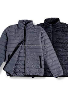 Chaqueta acolchada de plumón para hombre, personalizada, con cuello alto, cremallera, abrigo de invierno, grosor estándar, cortavientos, transpirable, bajo cuello frontal - Product Image 1