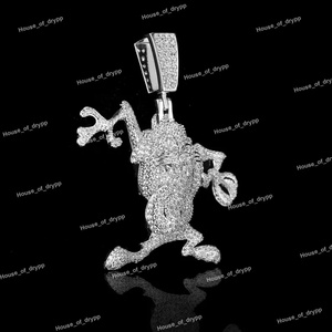 Pendentif de personnage de dessin animé avec diamants en moissanite en argent 925, pendentif unique glacé hip-hop pour hommes et style unisexe - Product Image 4
