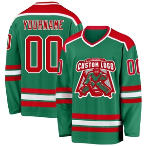 Wholesale Best Selling OMMIZ INDUSTRY Custom Orange- <b>Green</b> Hockey <b>Lace</b> Neck Jersey - Product Image 3