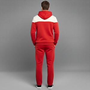 Ensemble de survêtement deux pièces pour homme, sweat à capuche et pantalon de jogging, en polaire avec cordon contrastant, nouveau modèle OEM - Product Image 2