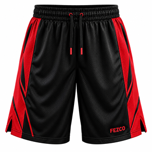Shorts de basketball pour hommes, été, maille fine, style urbain, motif uni, toile respirante, pour fitness, entraînement sportif, musculation, utilisation en salle de sport, 100% - Product Image 1